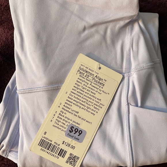Lululemon Align w/ Pockets 25” in Pastel Blue - Picture 2 of 2